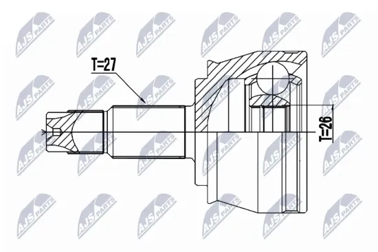 Gelenksatz, Antriebswelle Vorderachse rechts Vorderachse links NTY NPZ-CH-030 Bild Gelenksatz, Antriebswelle Vorderachse rechts Vorderachse links NTY NPZ-CH-030