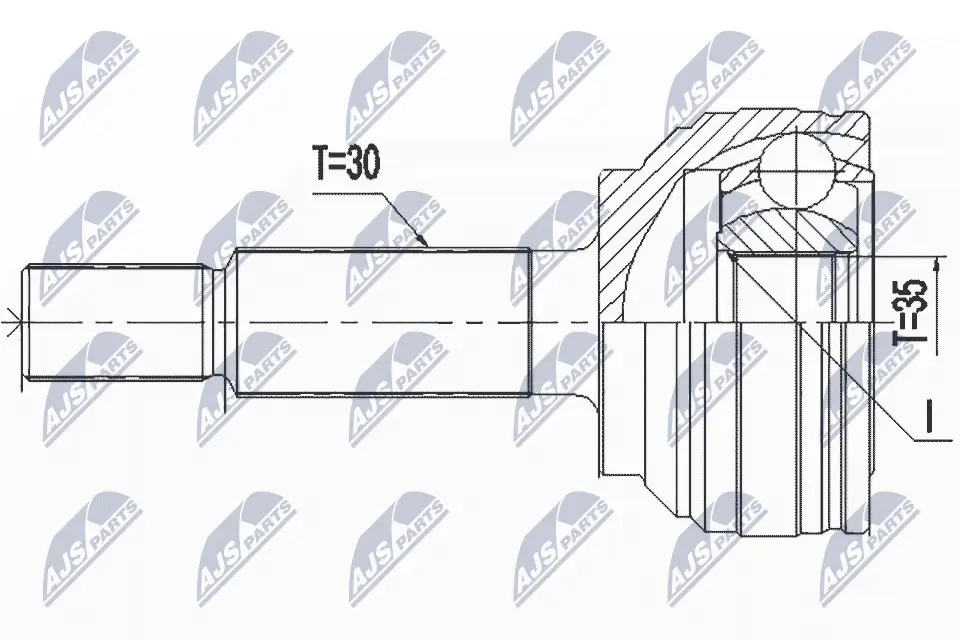 Gelenksatz, Antriebswelle Hinterachse Hinterachse links Hinterachse rechts NTY NPZ-CH-034