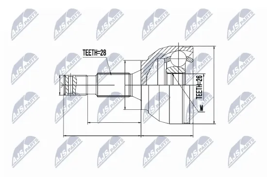 Gelenksatz, Antriebswelle Vorderachse rechts Vorderachse links NTY NPZ-CT-021 Bild Gelenksatz, Antriebswelle Vorderachse rechts Vorderachse links NTY NPZ-CT-021