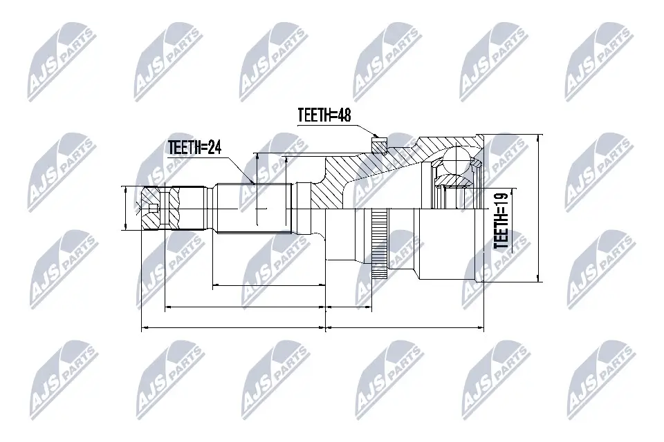 Gelenksatz, Antriebswelle Vorderachse NTY NPZ-DA-015