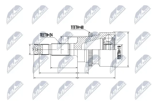 Gelenksatz, Antriebswelle Vorderachse NTY NPZ-DA-015 Bild Gelenksatz, Antriebswelle Vorderachse NTY NPZ-DA-015