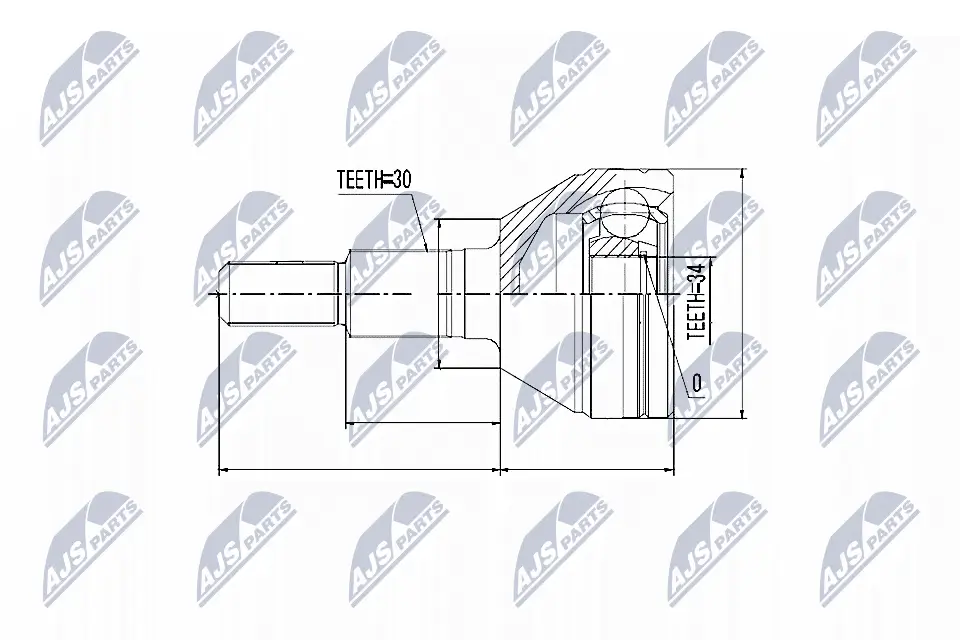 Gelenksatz, Antriebswelle Vorderachse links Vorderachse rechts NTY NPZ-DW-006