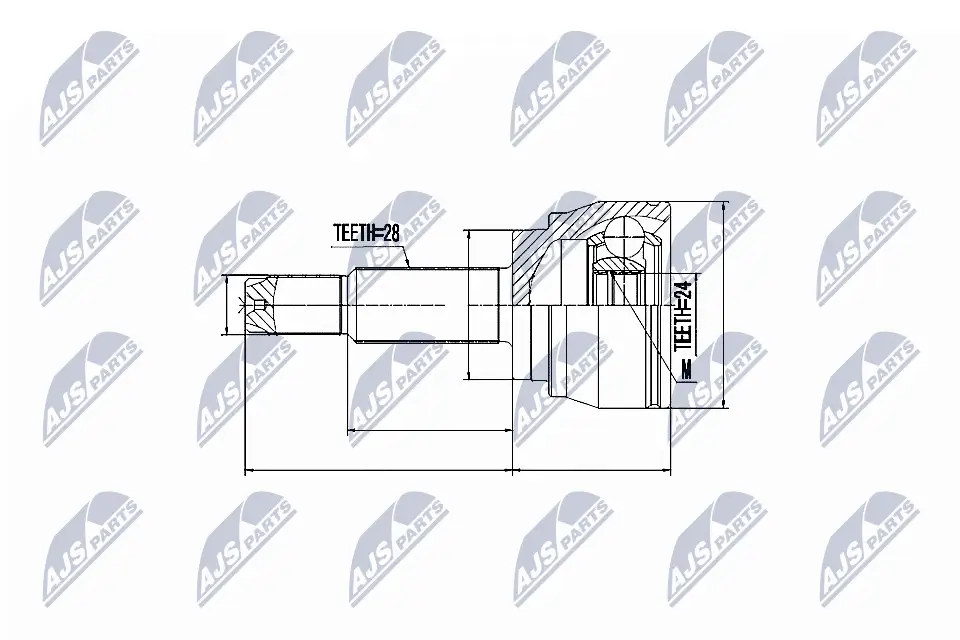 Gelenksatz, Antriebswelle radseitig Vorderachse NTY NPZ-DW-025