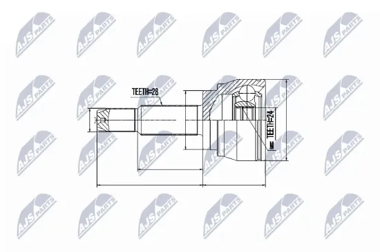 Gelenksatz, Antriebswelle radseitig Vorderachse NTY NPZ-DW-025 Bild Gelenksatz, Antriebswelle radseitig Vorderachse NTY NPZ-DW-025