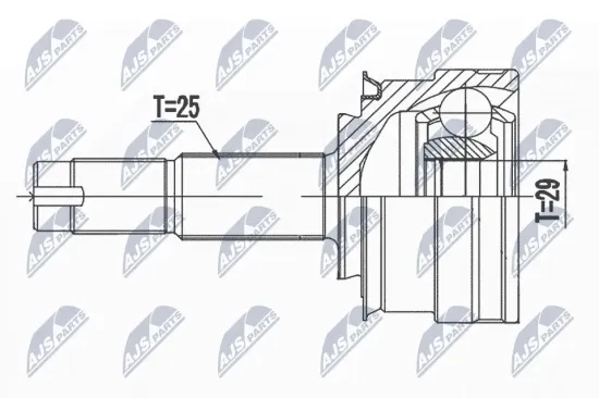 Gelenksatz, Antriebswelle Vorderachse rechts Vorderachse links Vorderachse links NTY NPZ-FR-037 Bild Gelenksatz, Antriebswelle Vorderachse rechts Vorderachse links Vorderachse links NTY NPZ-FR-037