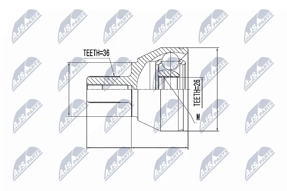 Gelenksatz, Antriebswelle radseitig NTY NPZ-FR-027