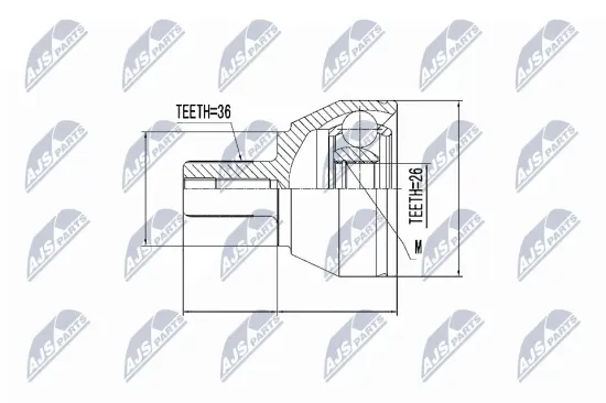 Gelenksatz, Antriebswelle radseitig NTY NPZ-FR-027 Bild Gelenksatz, Antriebswelle radseitig NTY NPZ-FR-027
