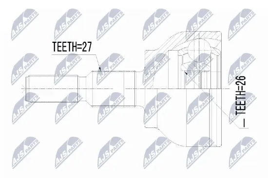 Gelenksatz, Antriebswelle Vorderachse rechts Vorderachse links NTY NPZ-FR-054 Bild Gelenksatz, Antriebswelle Vorderachse rechts Vorderachse links NTY NPZ-FR-054