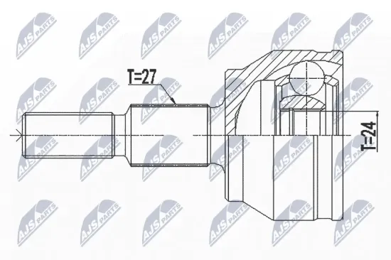 Gelenksatz, Antriebswelle Vorderachse links Vorderachse rechts NTY NPZ-FR-057 Bild Gelenksatz, Antriebswelle Vorderachse links Vorderachse rechts NTY NPZ-FR-057