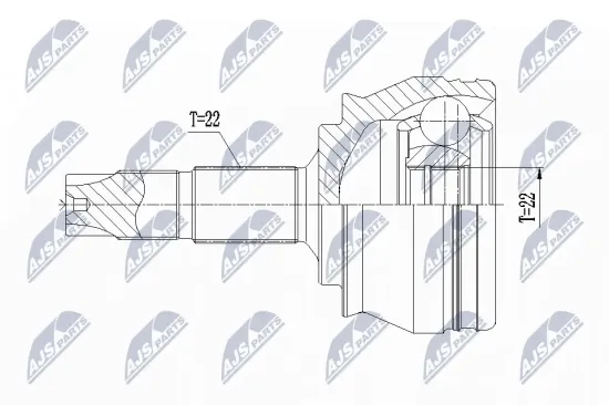 Gelenksatz, Antriebswelle radseitig Vorderachse links Vorderachse rechts NTY NPZ-FT-001 Bild Gelenksatz, Antriebswelle radseitig Vorderachse links Vorderachse rechts NTY NPZ-FT-001