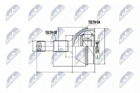 Gelenksatz, Antriebswelle radseitig NTY NPZ-FT-008 Bild Gelenksatz, Antriebswelle radseitig NTY NPZ-FT-008