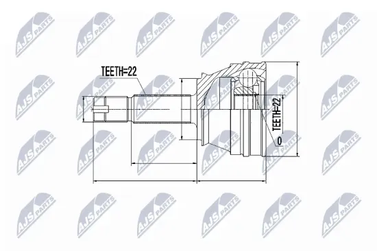Gelenksatz, Antriebswelle radseitig NTY NPZ-FT-021 Bild Gelenksatz, Antriebswelle radseitig NTY NPZ-FT-021