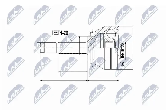 Gelenksatz, Antriebswelle radseitig NTY NPZ-FT-025 Bild Gelenksatz, Antriebswelle radseitig NTY NPZ-FT-025