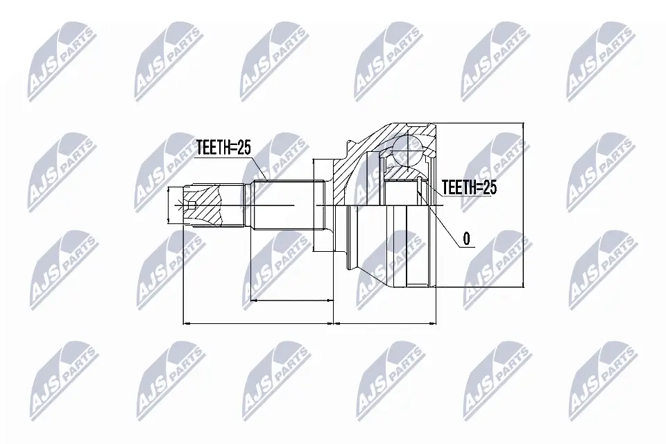 Gelenksatz, Antriebswelle Vorderachse radseitig NTY NPZ-FT-034