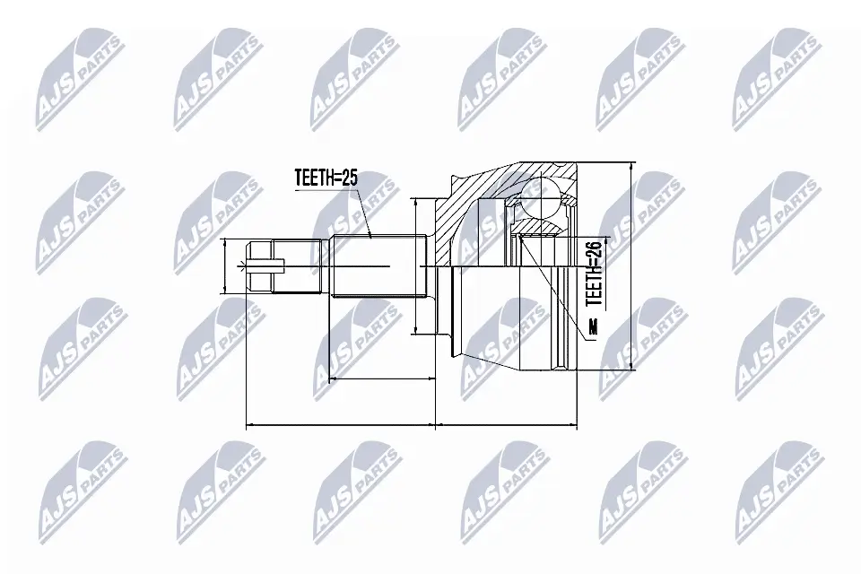 Gelenksatz, Antriebswelle Vorderachse links Vorderachse rechts NTY NPZ-FT-035