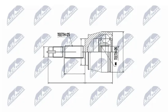 Gelenksatz, Antriebswelle Vorderachse links Vorderachse rechts NTY NPZ-FT-035 Bild Gelenksatz, Antriebswelle Vorderachse links Vorderachse rechts NTY NPZ-FT-035