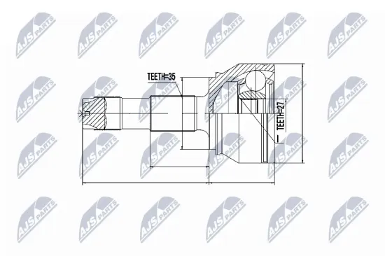 Gelenksatz, Antriebswelle Vorderachse links Vorderachse rechts NTY NPZ-FT-037 Bild Gelenksatz, Antriebswelle Vorderachse links Vorderachse rechts NTY NPZ-FT-037