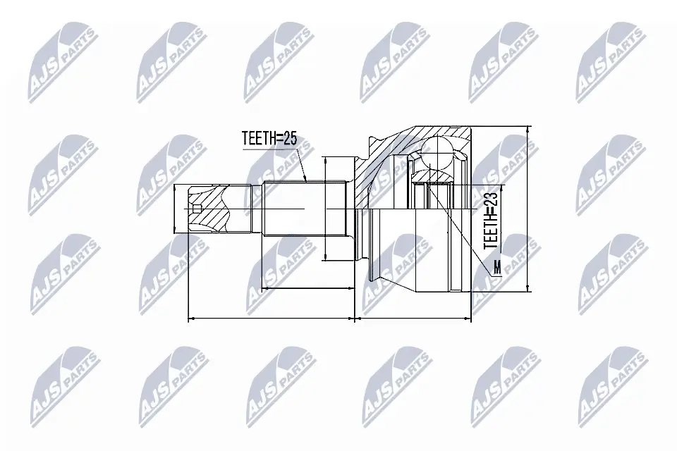 Gelenksatz, Antriebswelle Vorderachse links Vorderachse rechts NTY NPZ-FT-053