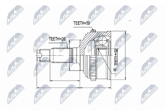 Gelenksatz, Antriebswelle Vorderachse links Vorderachse rechts NTY NPZ-HD-031 Bild Gelenksatz, Antriebswelle Vorderachse links Vorderachse rechts NTY NPZ-HD-031