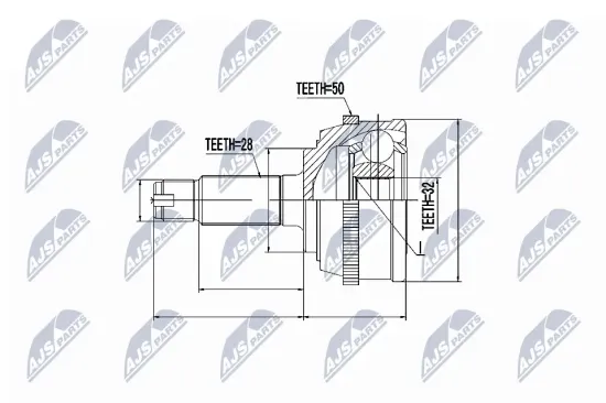 Gelenksatz, Antriebswelle radseitig NTY NPZ-HD-032 Bild Gelenksatz, Antriebswelle radseitig NTY NPZ-HD-032