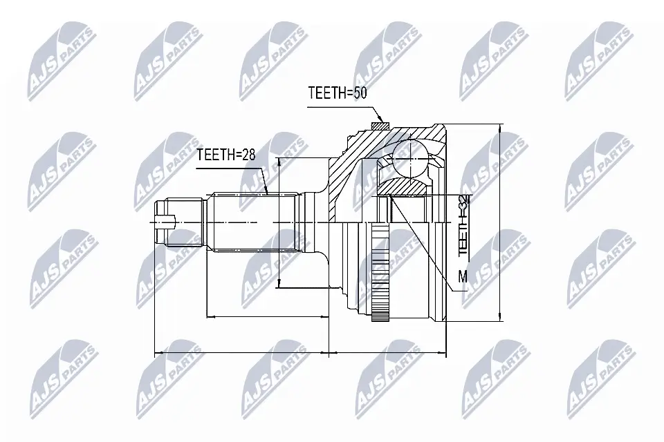 Gelenksatz, Antriebswelle Vorderachse rechts Vorderachse links NTY NPZ-HD-034