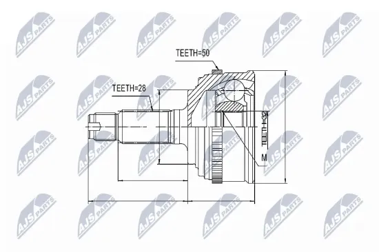 Gelenksatz, Antriebswelle Vorderachse rechts Vorderachse links NTY NPZ-HD-034 Bild Gelenksatz, Antriebswelle Vorderachse rechts Vorderachse links NTY NPZ-HD-034