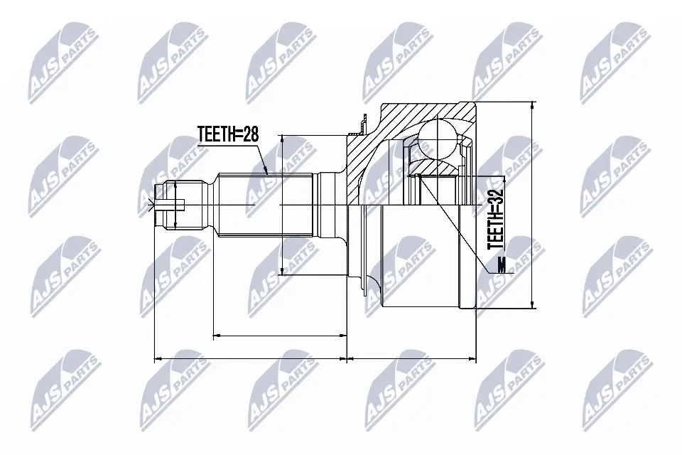 Gelenksatz, Antriebswelle Vorderachse rechts Vorderachse links NTY NPZ-HD-044