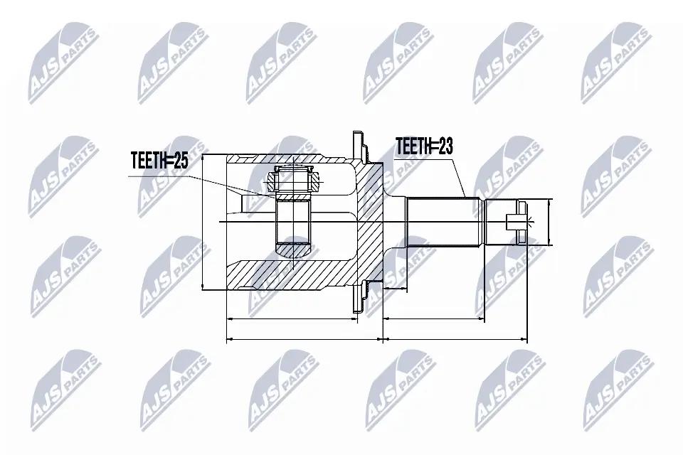 Gelenksatz, Antriebswelle radseitig Hinterachse NTY NPZ-HD-046