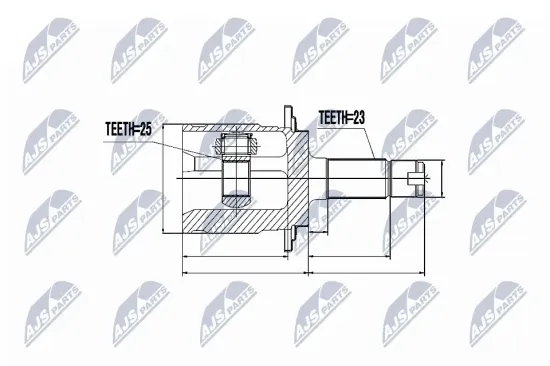 Gelenksatz, Antriebswelle radseitig Hinterachse NTY NPZ-HD-046 Bild Gelenksatz, Antriebswelle radseitig Hinterachse NTY NPZ-HD-046