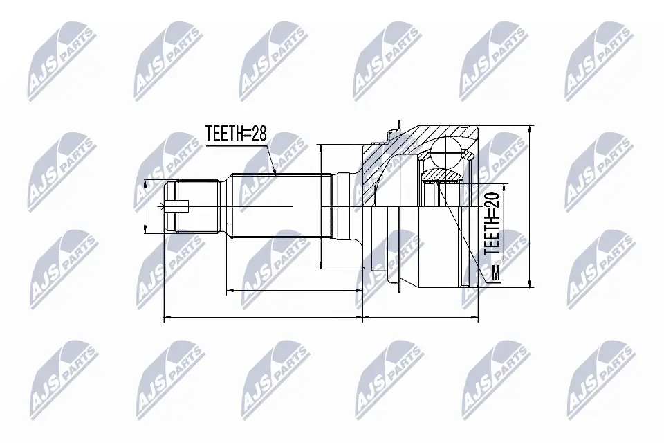 Gelenksatz, Antriebswelle Hinterachse links Hinterachse rechts NTY NPZ-HD-047