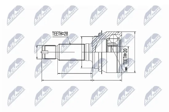 Gelenksatz, Antriebswelle Hinterachse links Hinterachse rechts NTY NPZ-HD-047 Bild Gelenksatz, Antriebswelle Hinterachse links Hinterachse rechts NTY NPZ-HD-047