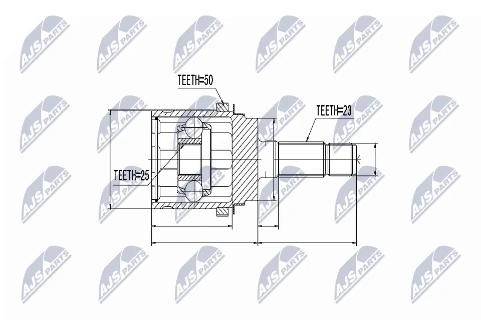 Gelenksatz, Antriebswelle Hinterachse radseitig NTY NPZ-HD-048