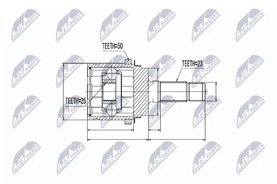 Gelenksatz, Antriebswelle Hinterachse radseitig NTY NPZ-HD-048 Bild Gelenksatz, Antriebswelle Hinterachse radseitig NTY NPZ-HD-048