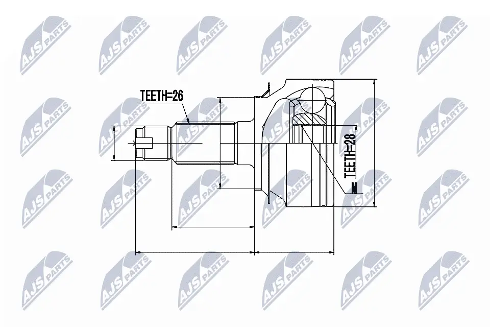 Gelenksatz, Antriebswelle Vorderachse links Vorderachse rechts NTY NPZ-HD-055