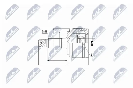 Gelenksatz, Antriebswelle radseitig NTY NPZ-HD-060 Bild Gelenksatz, Antriebswelle radseitig NTY NPZ-HD-060