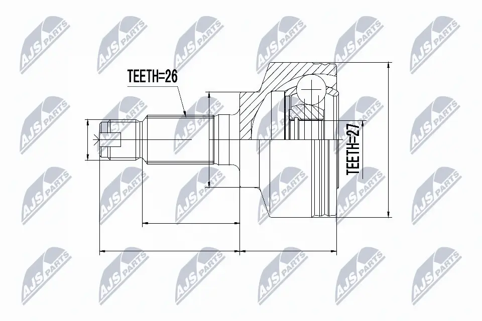 Gelenksatz, Antriebswelle Vorderachse links Vorderachse rechts NTY NPZ-HD-063
