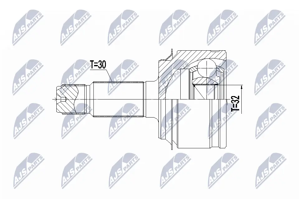 Gelenksatz, Antriebswelle Vorderachse radseitig NTY NPZ-HD-066