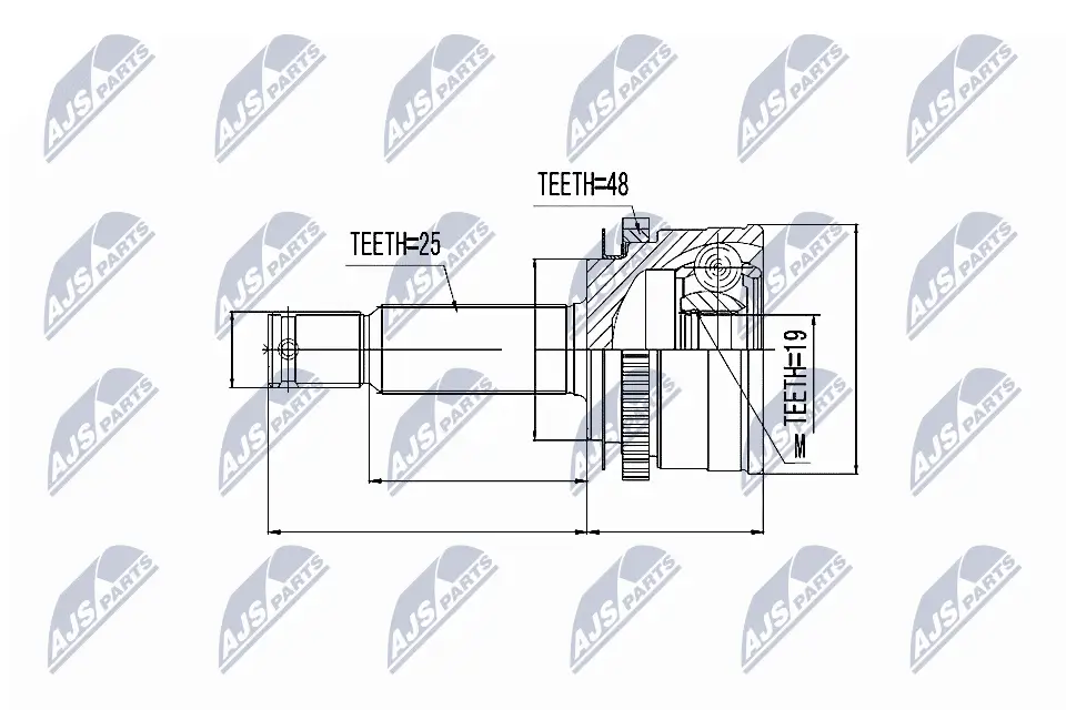 Gelenksatz, Antriebswelle Vorderachse rechts Vorderachse links NTY NPZ-HY-502