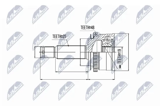 Gelenksatz, Antriebswelle Vorderachse rechts Vorderachse links NTY NPZ-HY-502 Bild Gelenksatz, Antriebswelle Vorderachse rechts Vorderachse links NTY NPZ-HY-502
