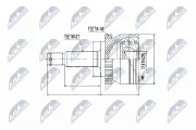 Gelenksatz, Antriebswelle radseitig Vorderachse NTY NPZ-HY-501