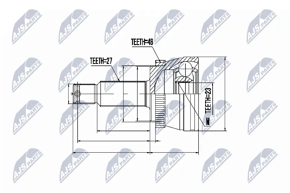 Gelenksatz, Antriebswelle Hinterachse links Hinterachse rechts NTY NPZ-HY-528