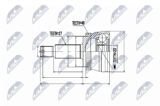 Gelenksatz, Antriebswelle Hinterachse links Hinterachse rechts NTY NPZ-HY-528 Bild Gelenksatz, Antriebswelle Hinterachse links Hinterachse rechts NTY NPZ-HY-528