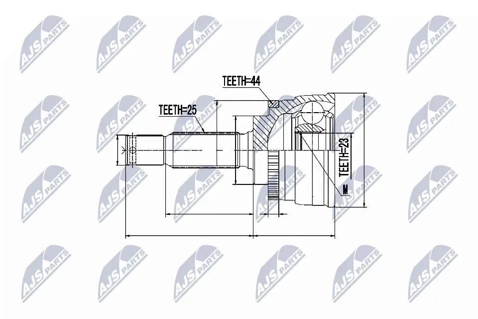 Gelenksatz, Antriebswelle Vorderachse links Vorderachse rechts NTY NPZ-HY-533