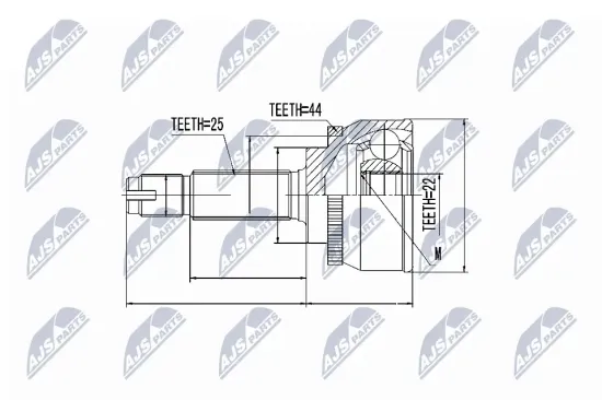 Gelenksatz, Antriebswelle Vorderachse links NTY NPZ-HY-512 Bild Gelenksatz, Antriebswelle Vorderachse links NTY NPZ-HY-512