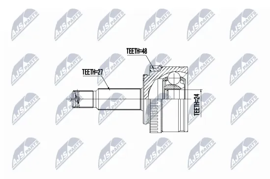 Gelenksatz, Antriebswelle radseitig Vorderachse rechts getriebeseitig NTY NPZ-HY-552 Bild Gelenksatz, Antriebswelle radseitig Vorderachse rechts getriebeseitig NTY NPZ-HY-552