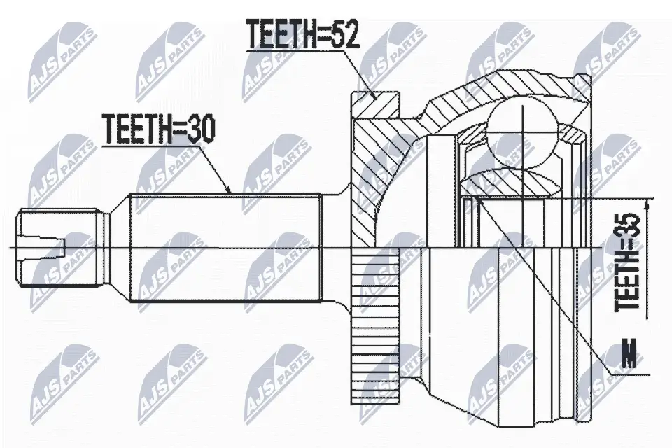 Gelenksatz, Antriebswelle Vorderachse NTY NPZ-HY-554