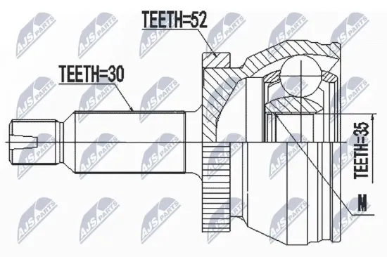 Gelenksatz, Antriebswelle Vorderachse NTY NPZ-HY-554 Bild Gelenksatz, Antriebswelle Vorderachse NTY NPZ-HY-554
