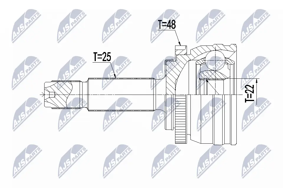 Gelenksatz, Antriebswelle Vorderachse links NTY NPZ-HY-561