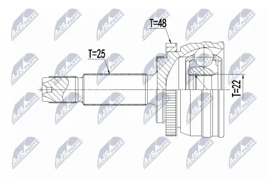 Gelenksatz, Antriebswelle Vorderachse links NTY NPZ-HY-561 Bild Gelenksatz, Antriebswelle Vorderachse links NTY NPZ-HY-561