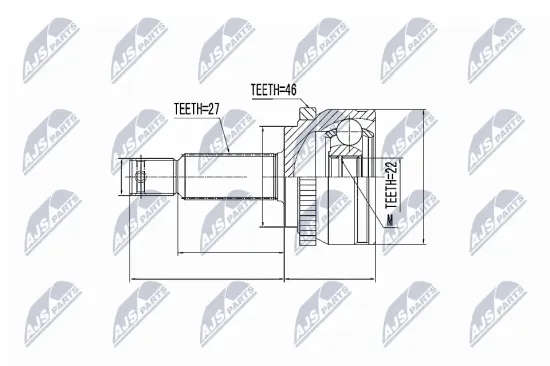 Gelenksatz, Antriebswelle Vorderachse rechts Vorderachse links Vorderachse links NTY NPZ-KA-308 Bild Gelenksatz, Antriebswelle Vorderachse rechts Vorderachse links Vorderachse links NTY NPZ-KA-308